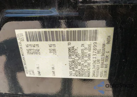 2010 Nissan Altima 2.5 S z USA, uszkodzony, nr VIN 1N4AL2AP2AC137899